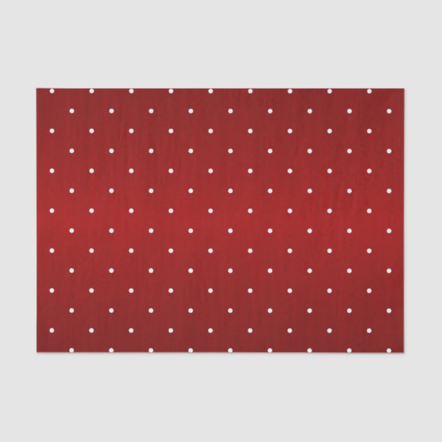 Tiny Polka Dots on Shiny Dark Red Tissue Paper (Front)
