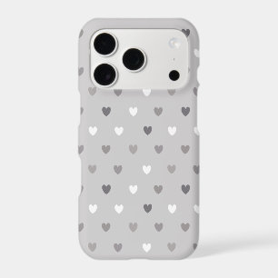 Tiny polka hearts in shades of grey