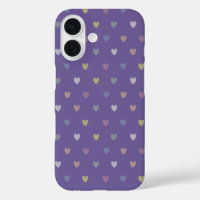 Tiny polka hearts on Ultra Violet Purple