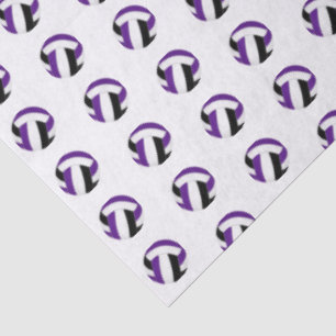 tiny purple black volleyballs pattern tissue paper