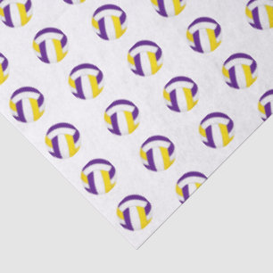 tiny purple gold volleyballs pattern tissue paper