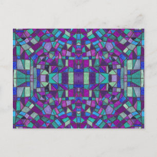 Tiny Purple Painted Mosaic Postcard