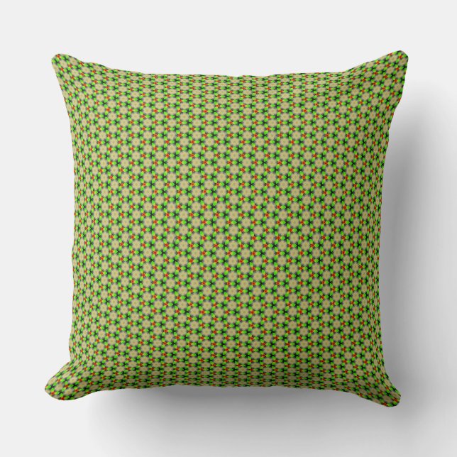 Tiny Red and Orange Flower  Throw Pillow (Front)