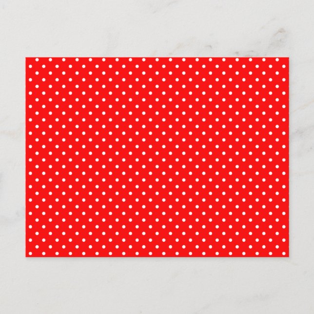 Tiny Red and White Polka Dots Postcard (Front)
