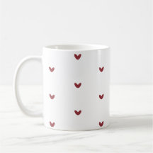 Tiny Red Hearts Minimalist Pattern Coffee Mug