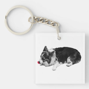 tiny red joy, corgi calm keychain
