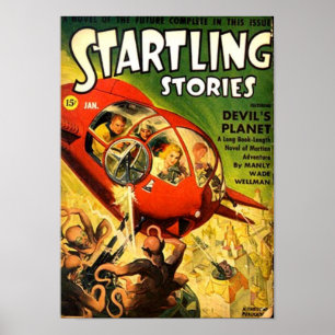 Tiny Red Spaceship Poster