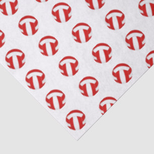 tiny red white volleyballs pattern tissue paper