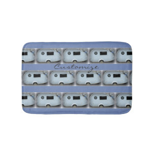 Tiny Retro teardrop caravan campers Bath Mat