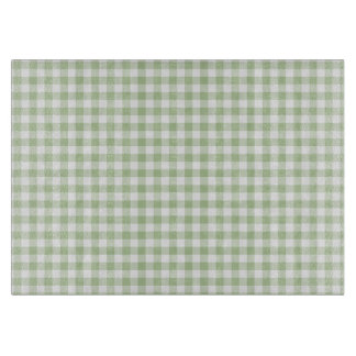 Tiny Sage and White Gingham Cutting Board
