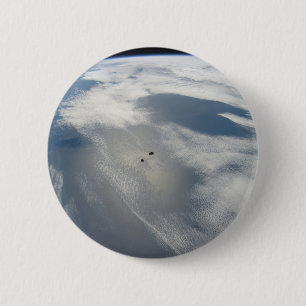 Tiny Satellites Orbit Above A Part Of Earth. 2 Inch Round Button