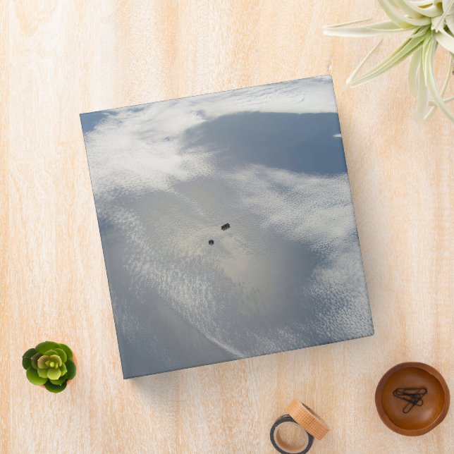 Tiny Satellites Orbit Above A Part Of Earth. Binder (In Situ)