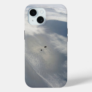 Tiny Satellites Orbit Above A Part Of Earth. iPhone 15 Case