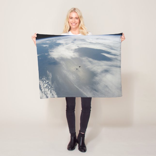Tiny Satellites Orbit Above A Part Of Earth. Fleece Blanket (In Situ)