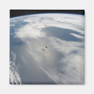 Tiny Satellites Orbit Above A Part Of Earth. Magnet