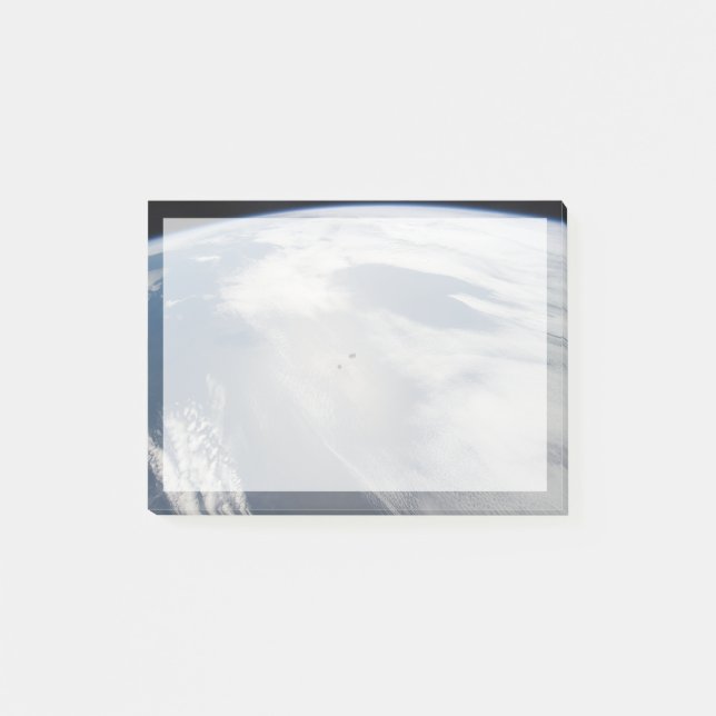 Tiny Satellites Orbit Above A Part Of Earth. Post-it Notes (Front)