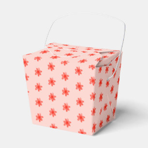 Tiny Scribbled Daisies Rustic Whimsical Pink Red Favor Box