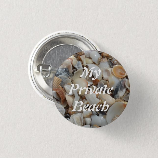 Tiny Shells Beach Sand 1 Inch Round Button (Front & Back)