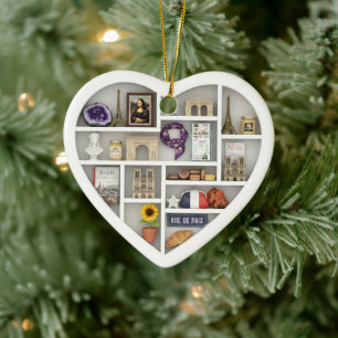 Tiny Shelves: I Love Paris France 2D print French Ceramic Ornament