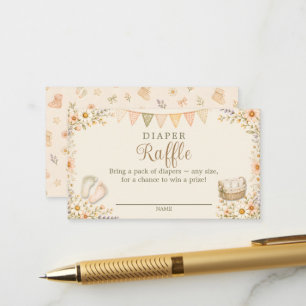 Tiny Shoes to Fill Diaper Raffle Ticket Enclosure Card