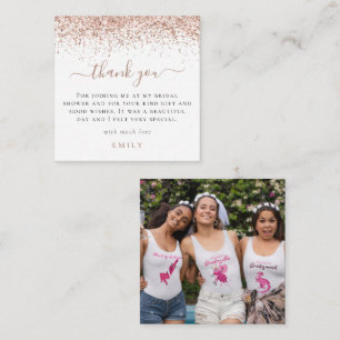 TINY SIZE Glitter Photo Bridal Shower Thank You Card