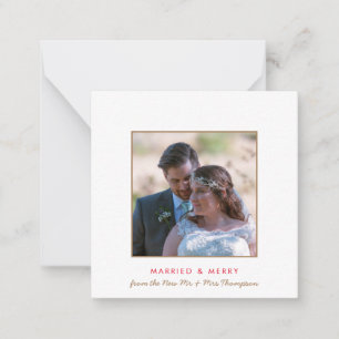 TINY SIZE  Married and Merry Photo Christmas Card