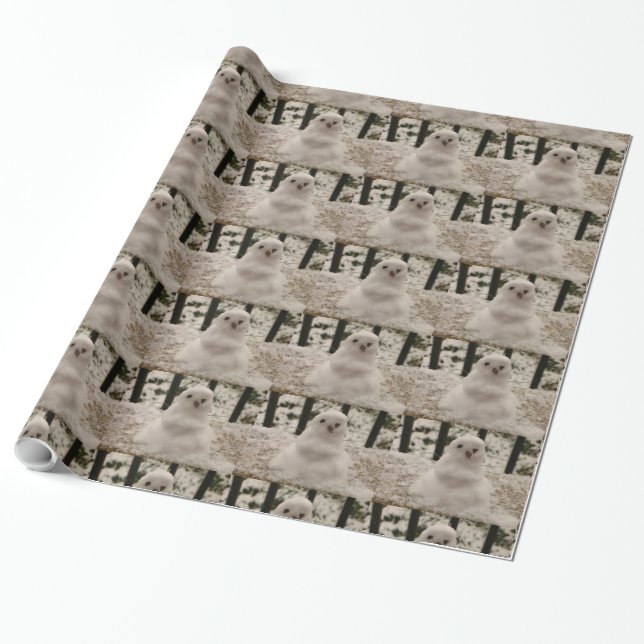 Tiny Snowman Wrapping Paper (Unrolled)