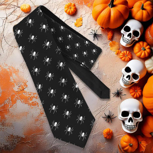 Tiny Spiders Pattern White ID944 Tie