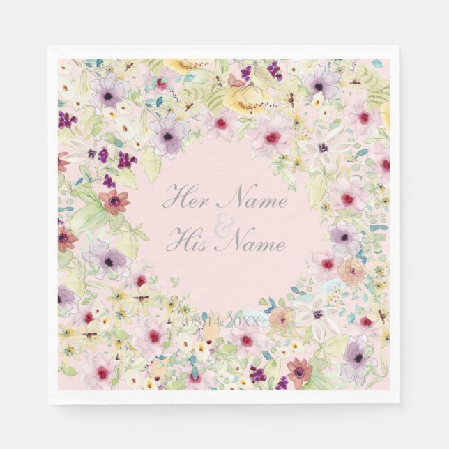 Tiny Spring Flower Wedding Napkin (Front)