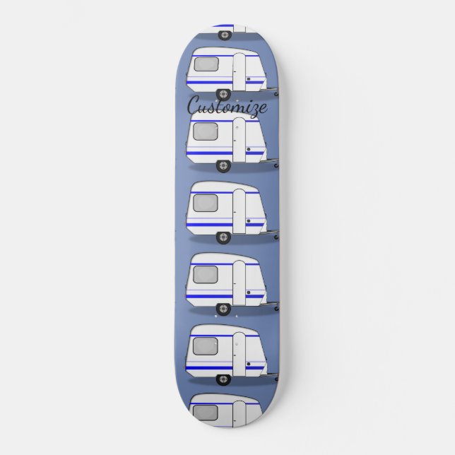 Tiny streamlined caravan Thunder_Cove any colour Skateboard (Front)