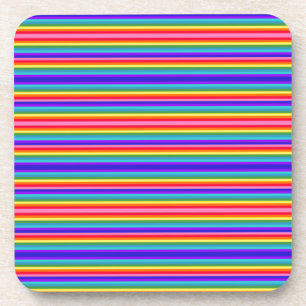 Tiny Stripes of Rainbow Colours Coaster