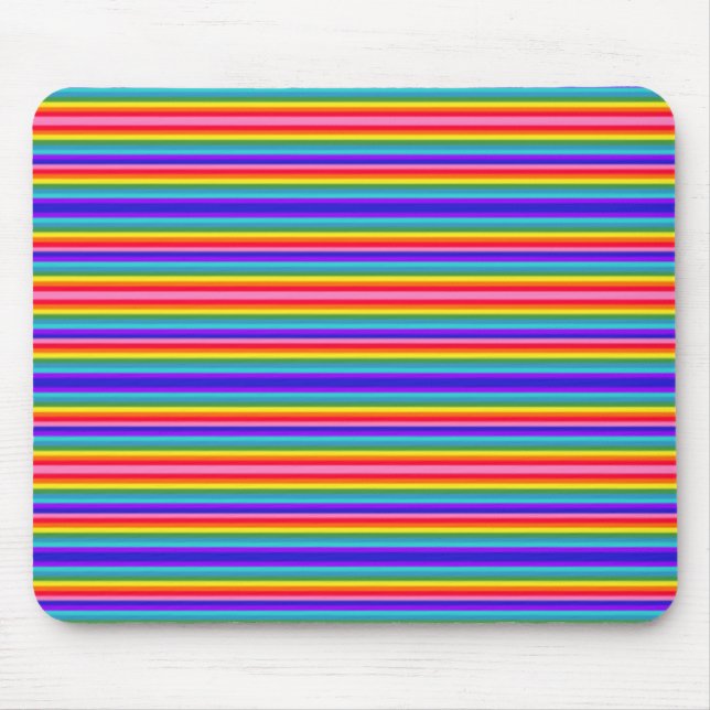 Tiny Stripes of Rainbow Colours Mouse Pad (Front)