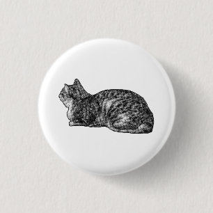 Tiny Tabby, Big Poise 1 Inch Round Button