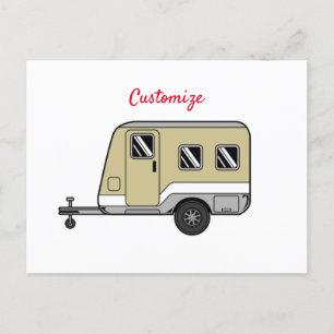 Tiny Tan Caravan Camper Thunder_Cove Postcard