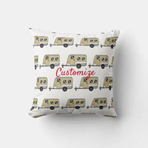 Tiny Tan Caravan Camper Thunder_Cove Throw Pillow