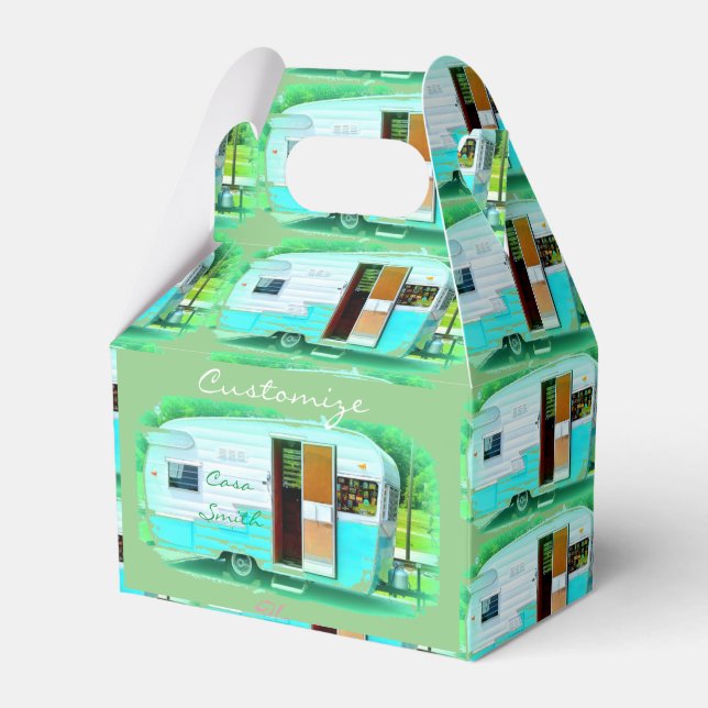 Tiny teardrop gypsy caravan Thunder_Cove Favor Box (Front Side)