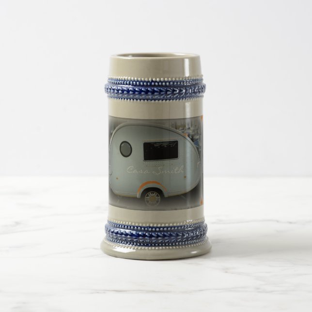 Tiny teardrop trailer  gypsy caravan beer stein (Center)