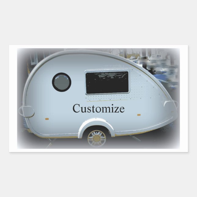 Tiny teardrop trailer  gypsy caravan classic sticker (Front)