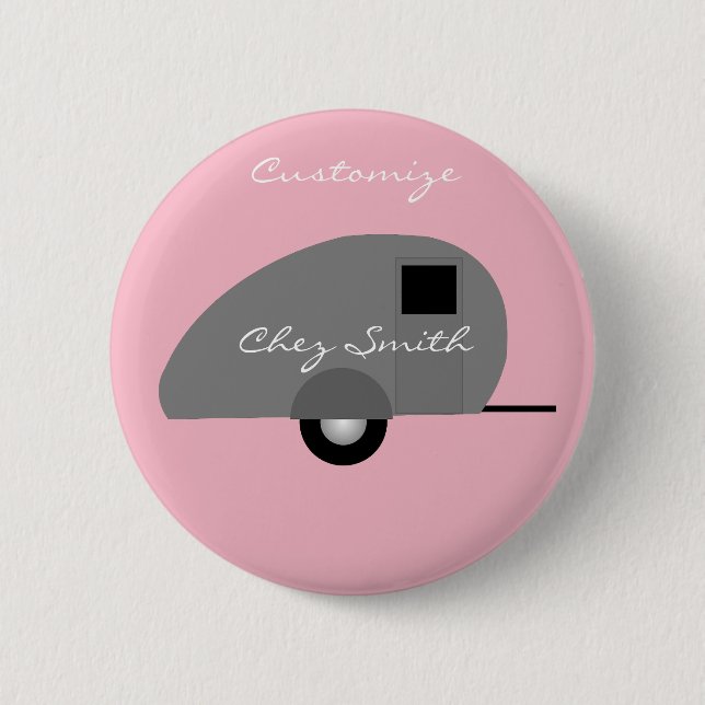 Tiny Teardrop Trailer Thunder_Cove 2 Inch Round Button (Front)