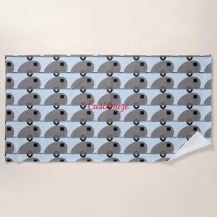 Tiny Teardrop Trailer Thunder_Cove Beach Towel