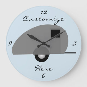 Tiny Teardrop Trailer Thunder_Cove Large Clock