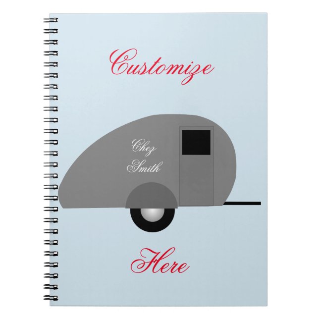Tiny Teardrop Trailer Thunder_Cove Notebook (Front)