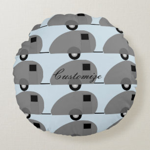Tiny Teardrop Trailer Thunder_Cove Round Pillow
