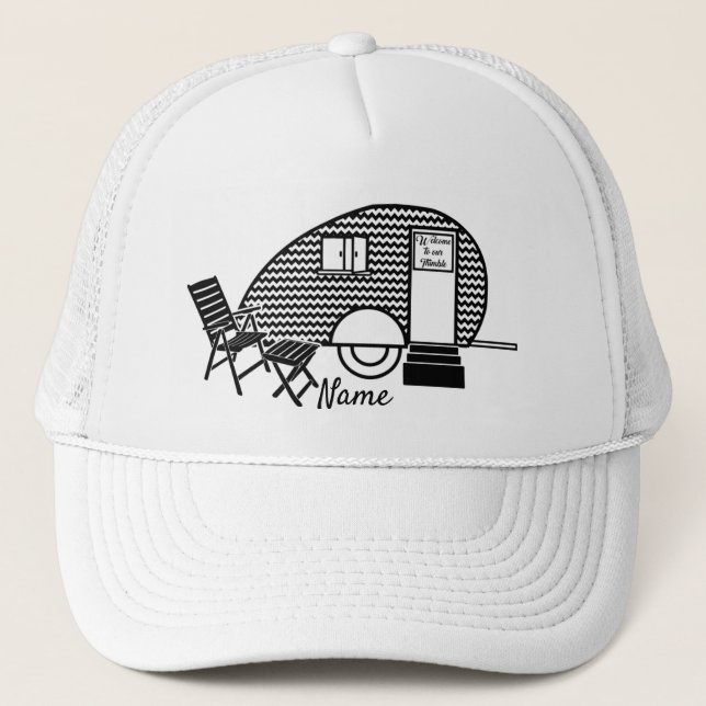 Tiny Teardrop Trailer Thunder_Cove Trucker Hat (Front)