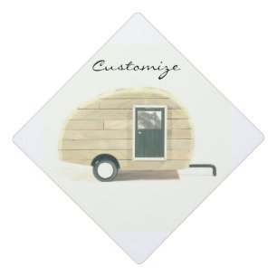 Tiny teardrop travel trailer Thunder_Cove Graduation Cap Topper