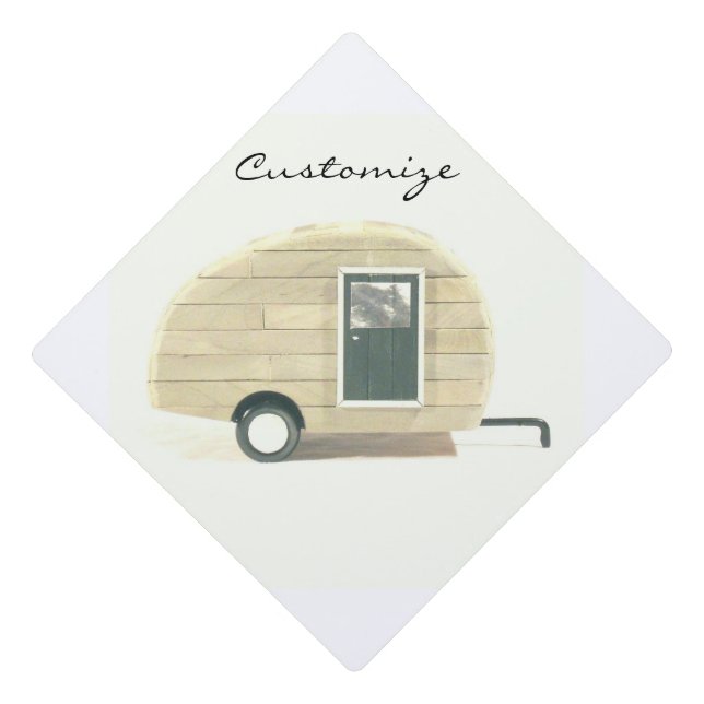 Tiny teardrop travel trailer Thunder_Cove Graduation Cap Topper (Front)