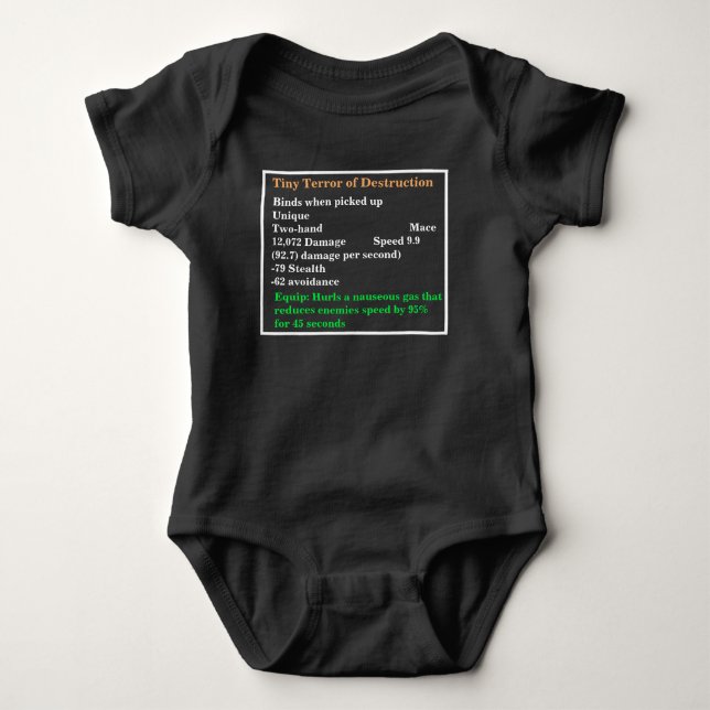 Tiny Terror Baby Bodysuit (Front)