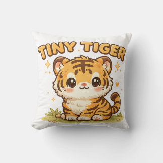 Tiny Tiger Kawaii Cute Baby Tiger Cartoon Animal Throw Pillow