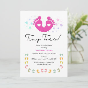 Tiny Toes Baby Shower Invitation
