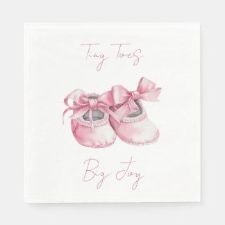 Tiny Toes. Big Joy.It's a Girl.  Napkin